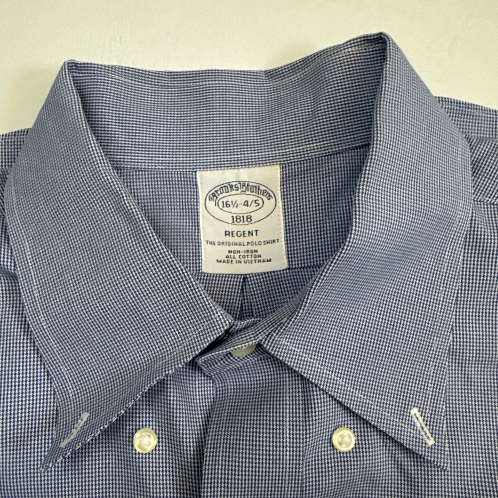3x Brooks Brothers Regent Mens 16.5-4/5 Large 100% Cotton NON IRON Shirts - Picture 2 of 7